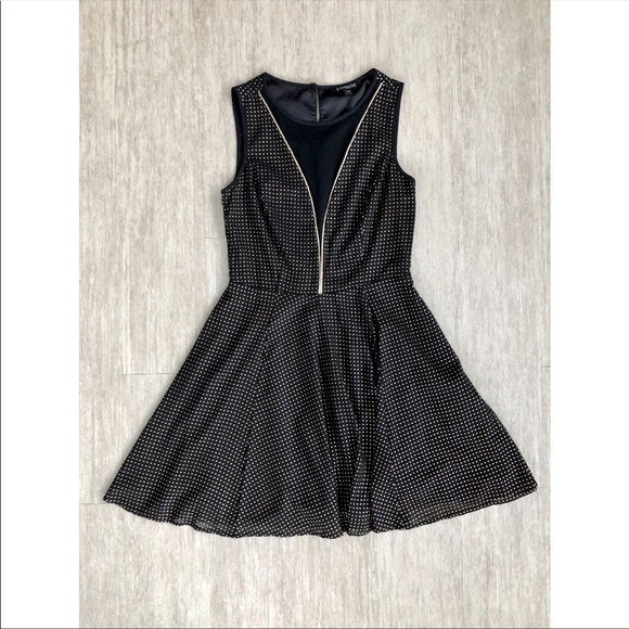Express Dresses | Express Black Gold Dot Dress | Color: Black/Gold | Size: 2 | Girlsgirl5861's Closet